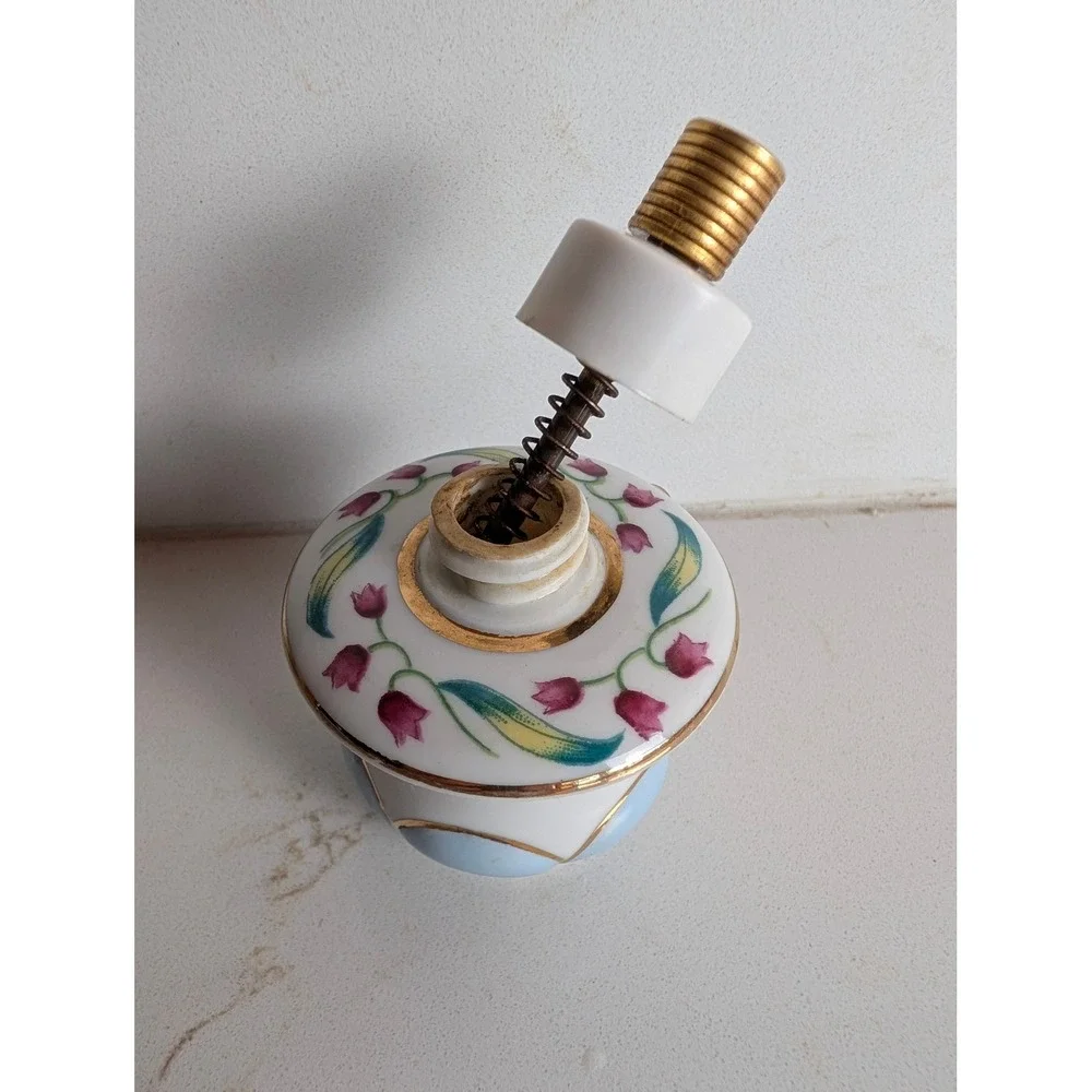 Vintage Price Product Hand Painted Porcelain Perfume Atomizer Floral Gold Trim